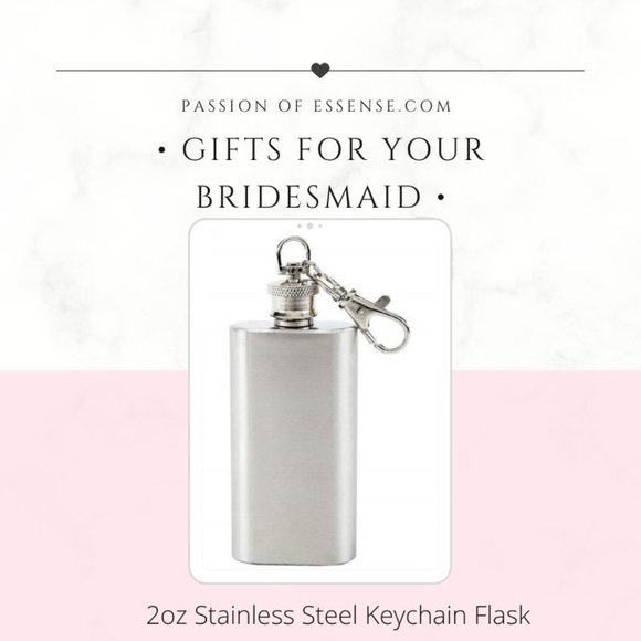 6 PACK Bridesmaid Gifts Stainless Steel Keychain Flask - Picture 2 of 3